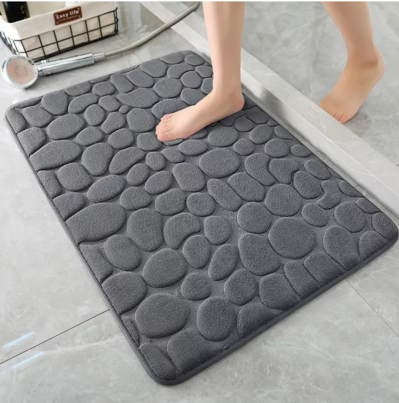 Tapete de Banheiro Soft com Relevo de Pedras 60 x 40 cm – foto 2