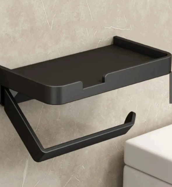 Suporte de Papel Higiênico de Parede com Prateleira para Celular – foto 4