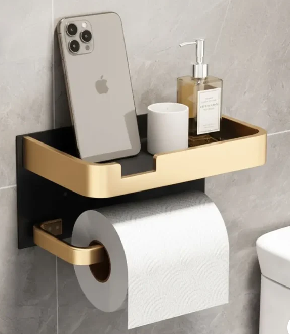 Suporte de Papel Higiênico de Parede com Prateleira para Celular – foto 11