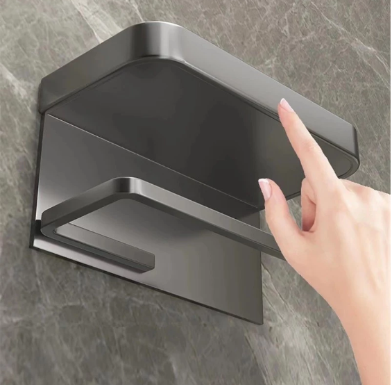 Suporte de Papel Higiênico de Parede com Prateleira para Celular – foto 7