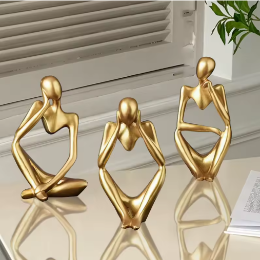 Trio de Estatuetas O Pensador Minimalistas – foto principal