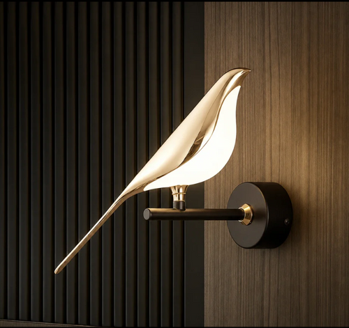 Arandela de Parede LED Pássaro Dourada Bivolt – foto 2