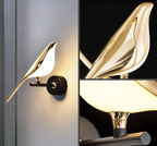 Arandela de Parede LED Pássaro Dourada Bivolt – foto 6