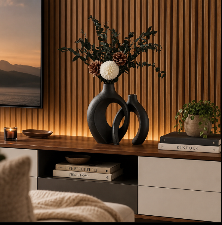 Vaso Decorativo Duplo Entrelaçado em Cerâmica – foto 7
