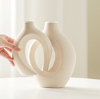 Vaso Decorativo Duplo Entrelaçado em Cerâmica – foto 4