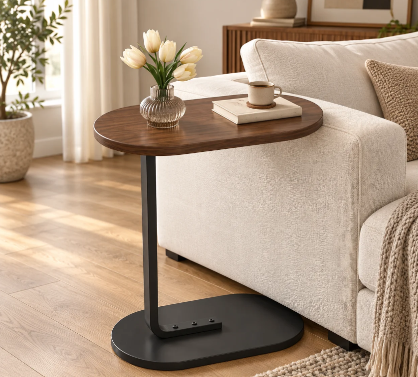 Mesa de Apoio Lateral em C para Sofá e Cama – foto 2