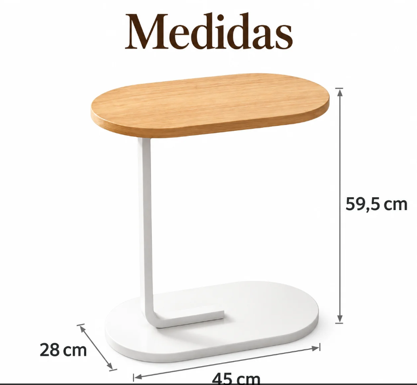 Mesa de Apoio Lateral em C para Sofá e Cama – foto 10