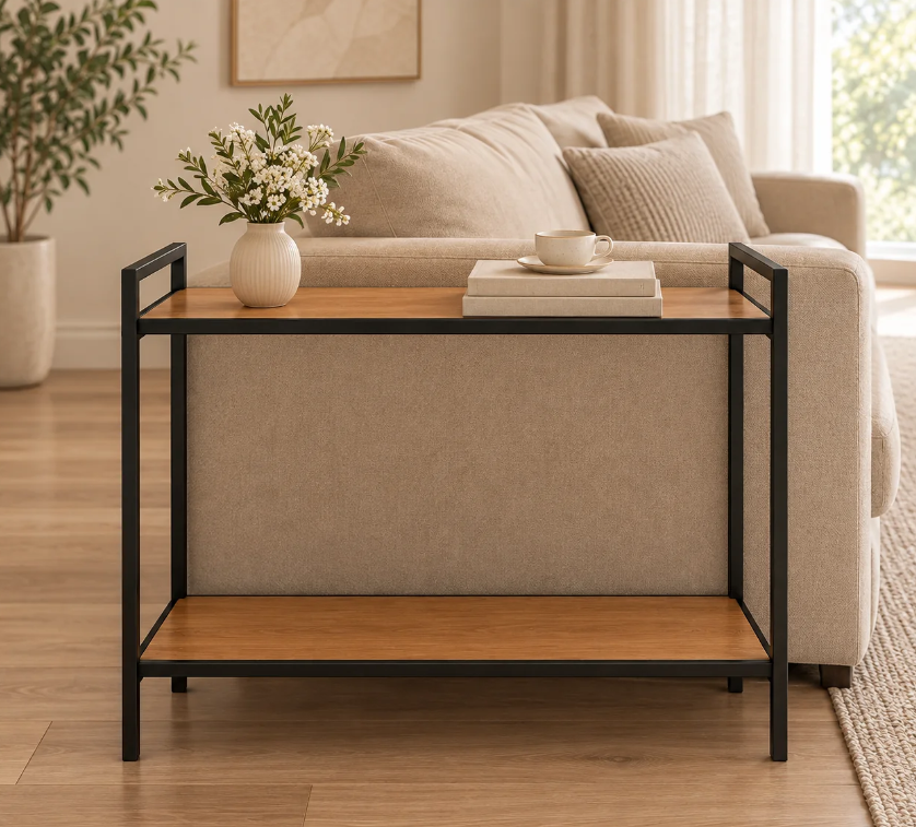 Mesa Lateral Retangular 2 Níveis com Estrutura em Aço – foto 5