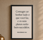Quadro Decorativo Frase Provérbios 16:3 com Moldura Laqueada – foto 4
