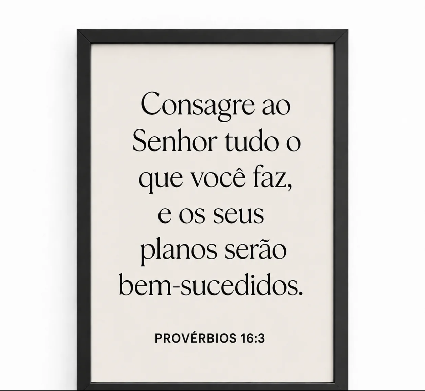 Quadro Decorativo Frase Provérbios 16:3 com Moldura Laqueada – foto 10
