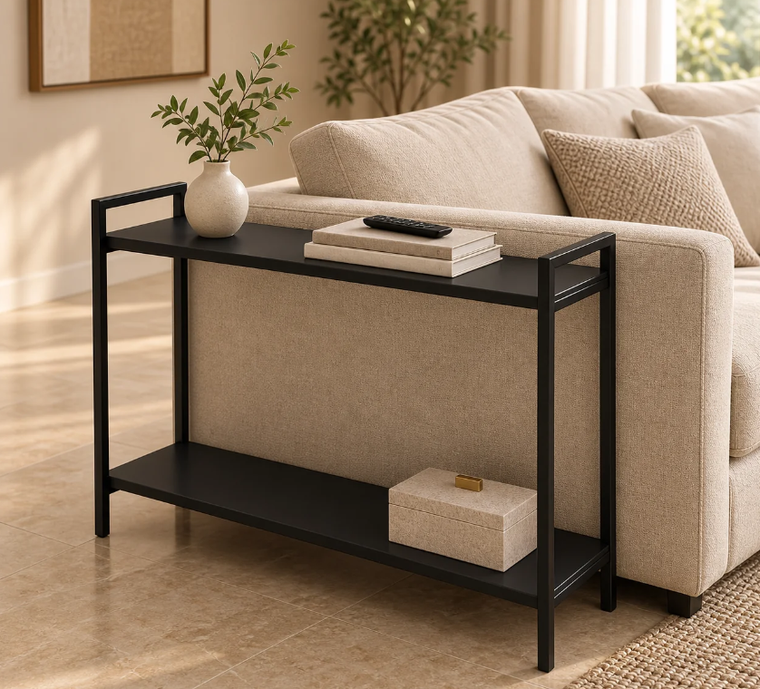 Mesa Lateral Retangular 2 Níveis com Estrutura em Aço – foto 2