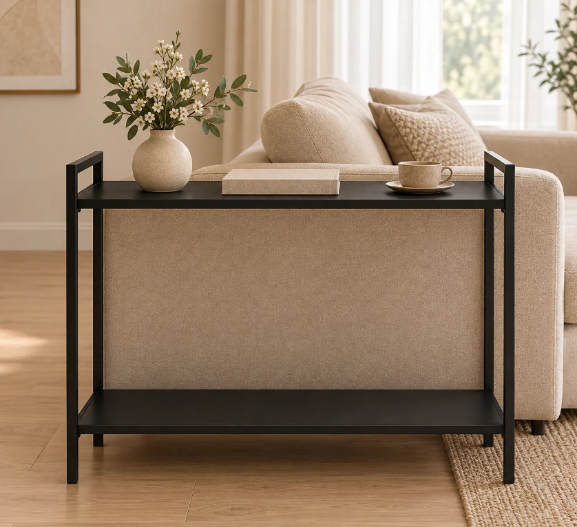 Mesa Lateral Retangular 2 Níveis com Estrutura em Aço – foto 6