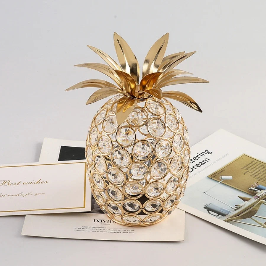 Adorno Decorativo Fruta Aramada Dourada com Pedrarias – foto 2