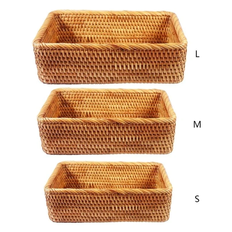 Cesto Organizador Retangular de Rattan Trançado – foto 11