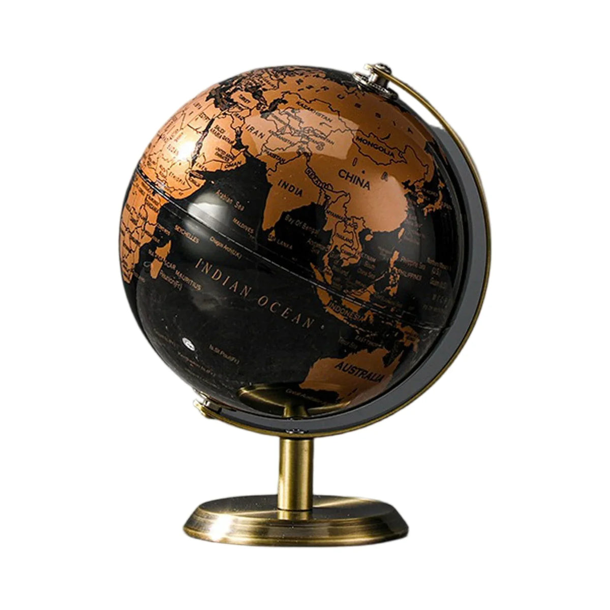 Globo Terrestre Decorativo Vintage 14 cm com Base Metálica – foto 2