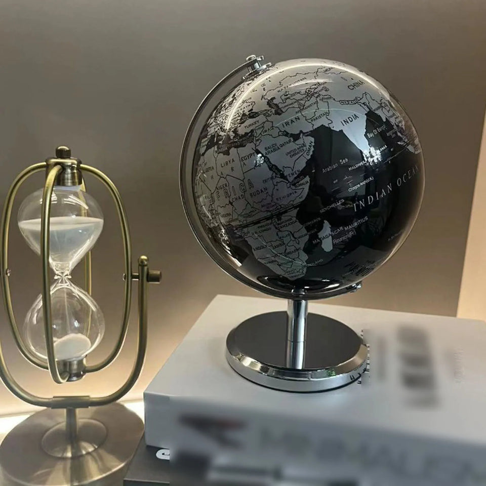 Globo Terrestre Decorativo Vintage 14 cm com Base Metálica – foto principal
