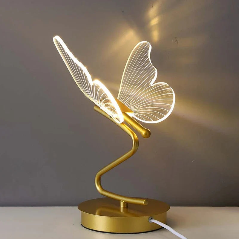 Luminária de Mesa LED Borboleta Dourada com 3 Tons de Luz – foto 4