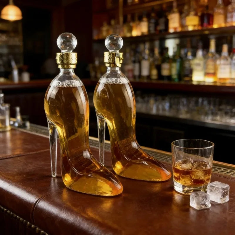 Decanter de Vidro Formato Salto Alto com Tampa – foto 3