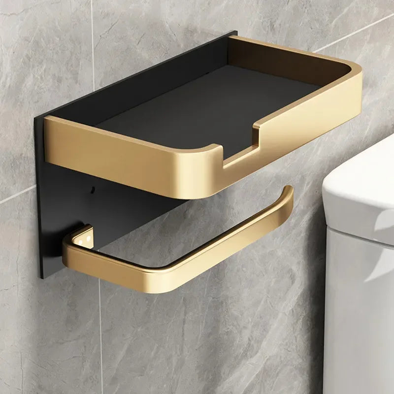 Suporte de Papel Higiênico de Parede com Prateleira para Celular – foto 3