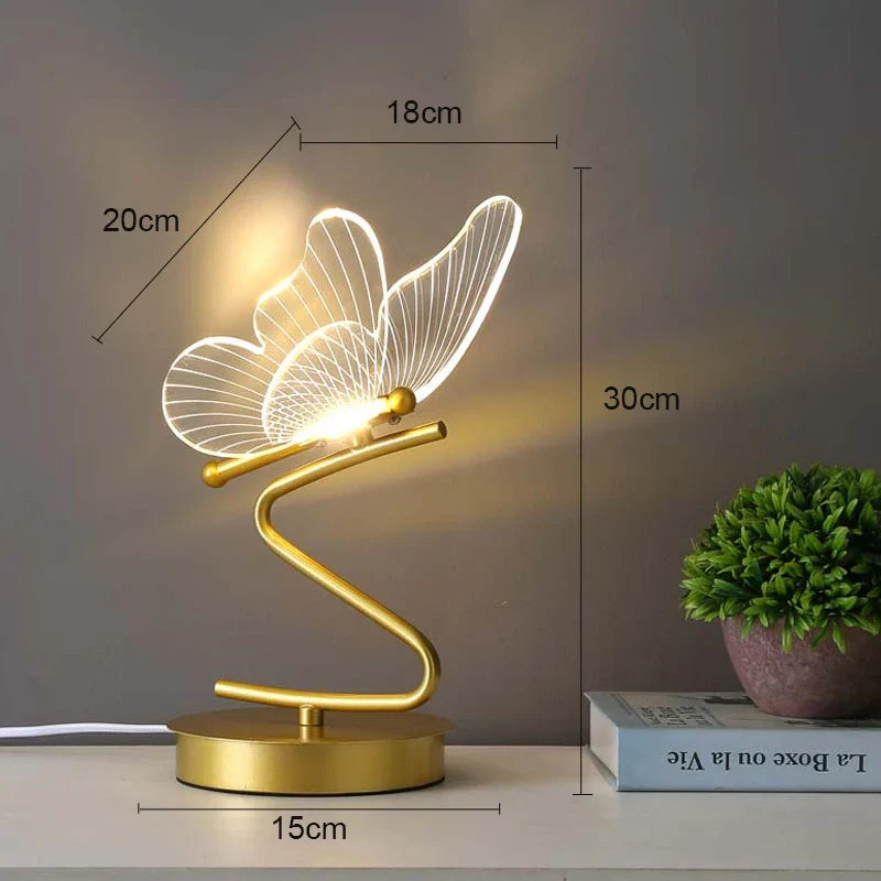 Luminária de Mesa LED Borboleta Dourada com 3 Tons de Luz – foto 7