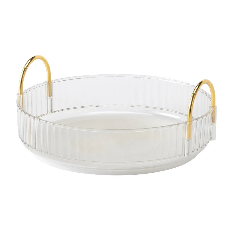 Bandeja Redonda Canelada para Lavabo com Alças Douradas – foto 4