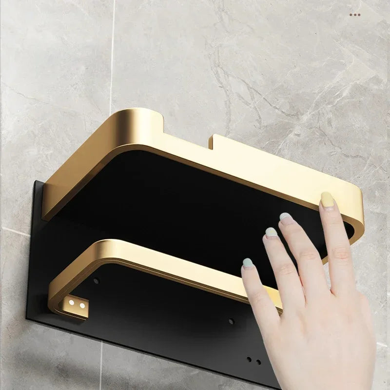 Suporte de Papel Higiênico de Parede com Prateleira para Celular – foto 9
