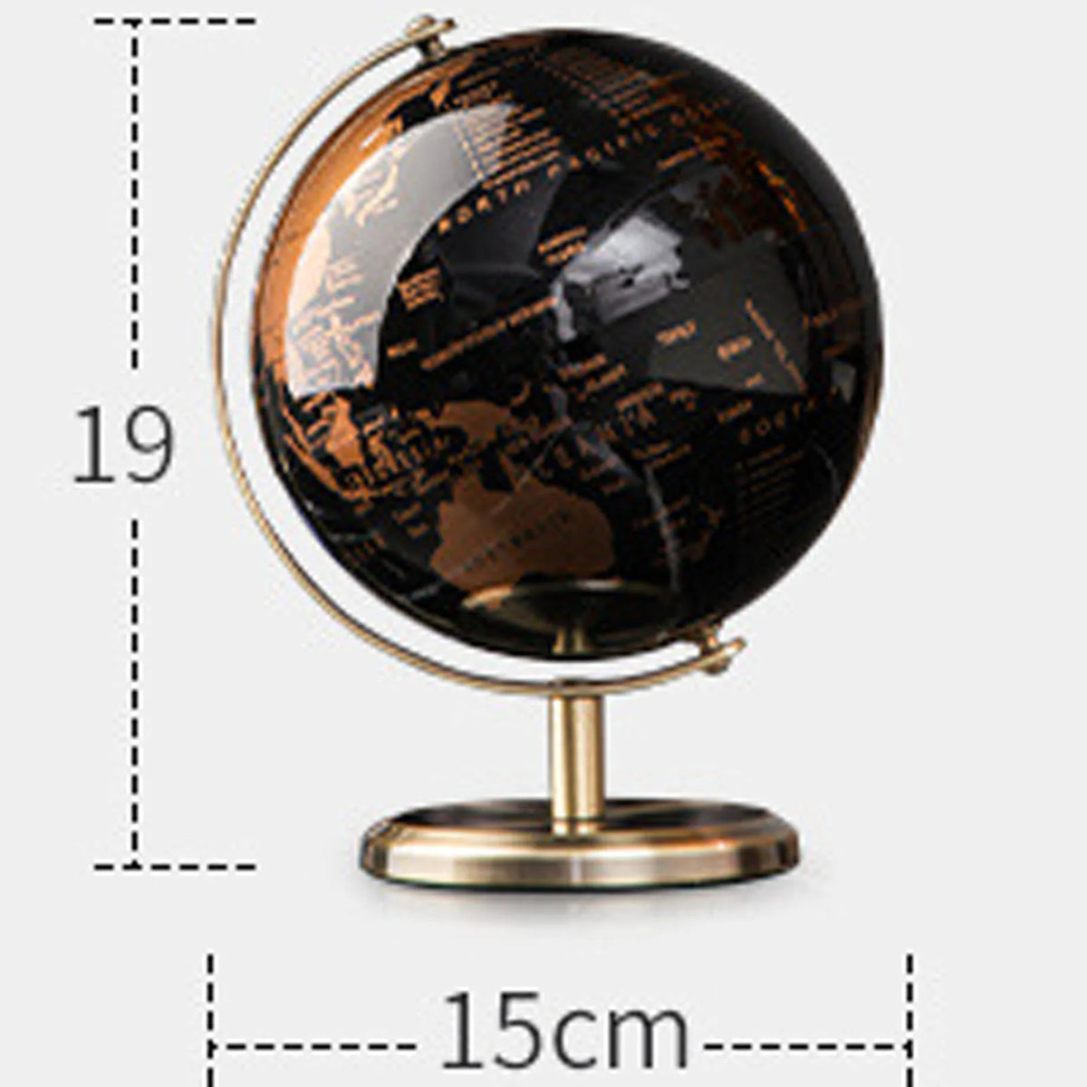 Globo Terrestre Decorativo Vintage 14 cm com Base Metálica – foto 9