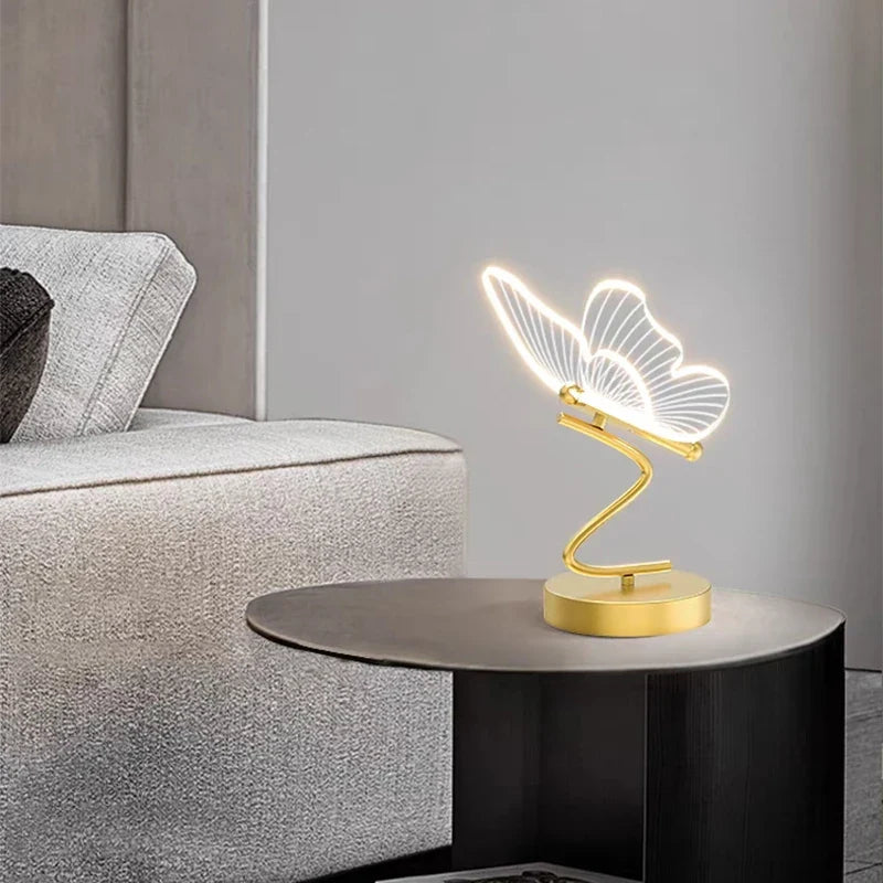 Luminária de Mesa LED Borboleta Dourada com 3 Tons de Luz – foto 3