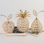 Adorno Decorativo Fruta Aramada Dourada com Pedrarias – foto principal