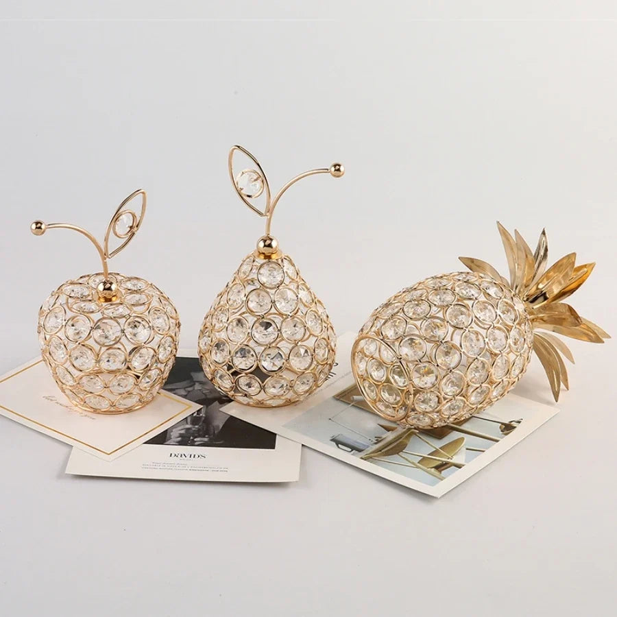 Adorno Decorativo Fruta Aramada Dourada com Pedrarias – foto 7