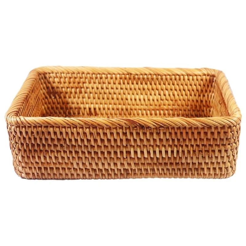 Cesto Organizador Retangular de Rattan Trançado – foto 10