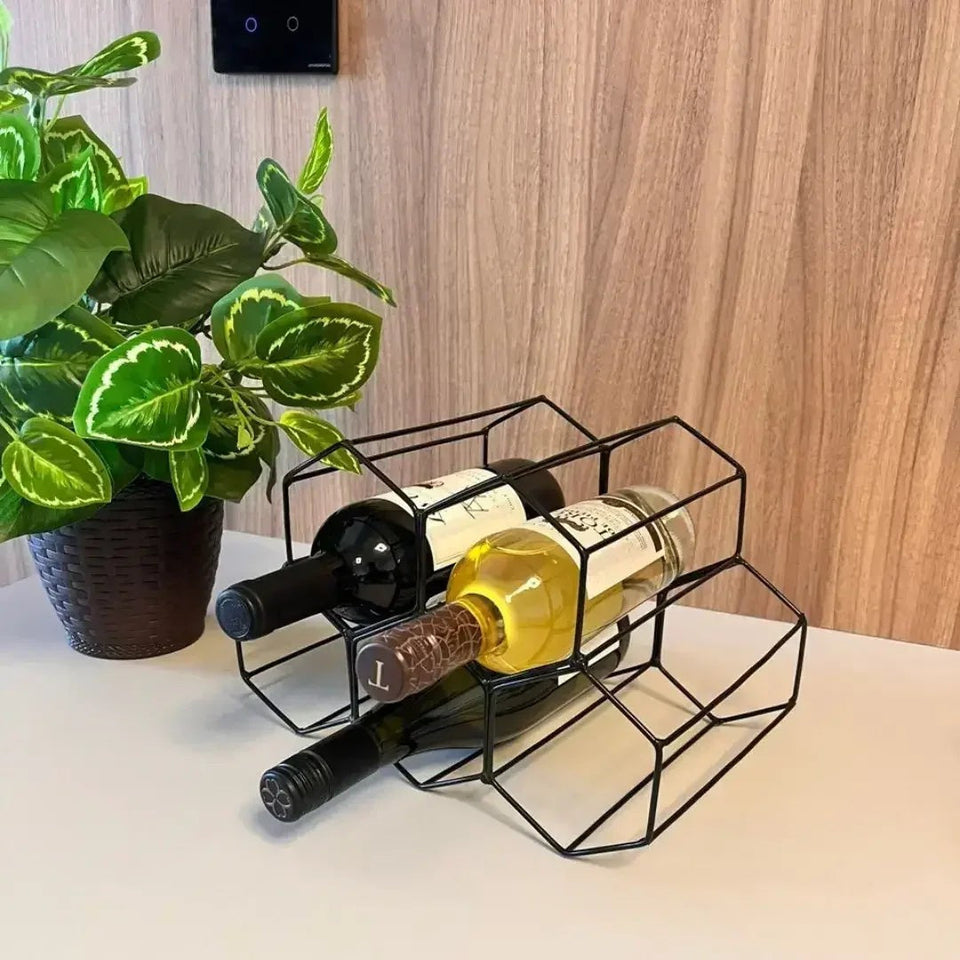 Adega Aramada de Mesa para 5 Garrafas de Vinho 30 x 20 x 20 cm