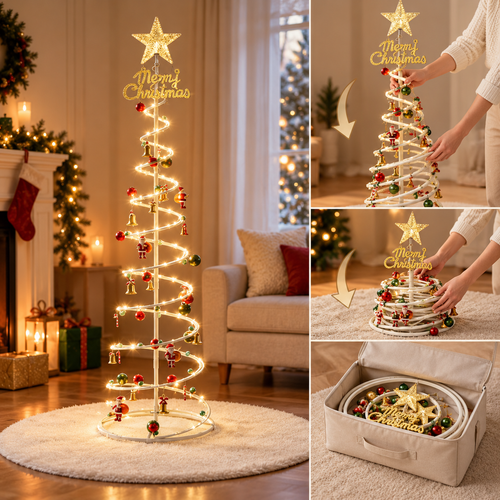 Árvore de Natal Dobrável com LED 1,80 m e Kit de Enfeites – foto 2