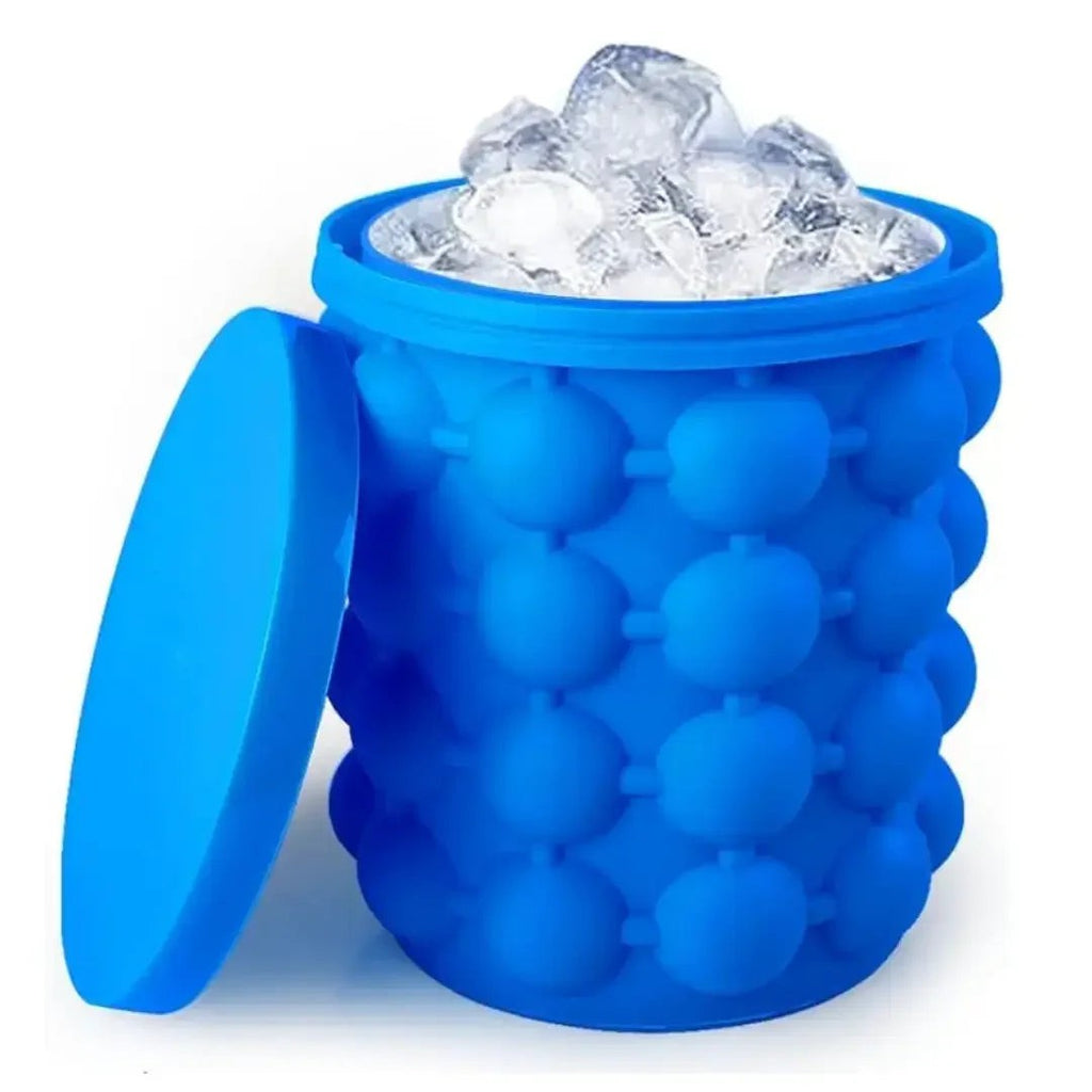Balde de Gelo de Silicone com Tampa e Cilindro Interno