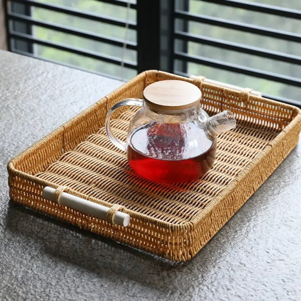 Bandeja de Vime com Alças 34 x 24 cm para Servir e Decorar – foto 4