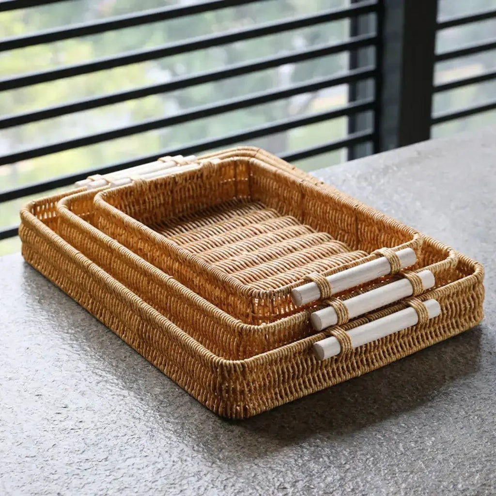 Bandeja de Vime com Alças 34 x 24 cm para Servir e Decorar – foto 5