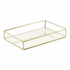 Bandeja Decorativa com Espelho em Metal 20 x 12 cm
