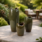 Trio de Vasos Decorativos em Cerâmica Esmaltada Assimétricos – foto 6
