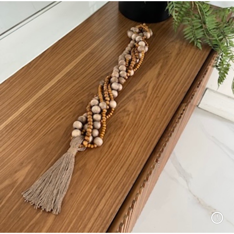Colar Decorativo de Contas de Madeira 6 Voltas para Mesa e Aparador – foto 2