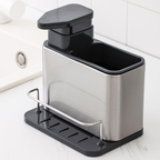 Dispenser de Detergente com Porta-Esponja Acabamento Metálico – foto principal
