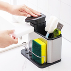 Dispenser de Detergente com Porta-Esponja Acabamento Metálico – foto 2