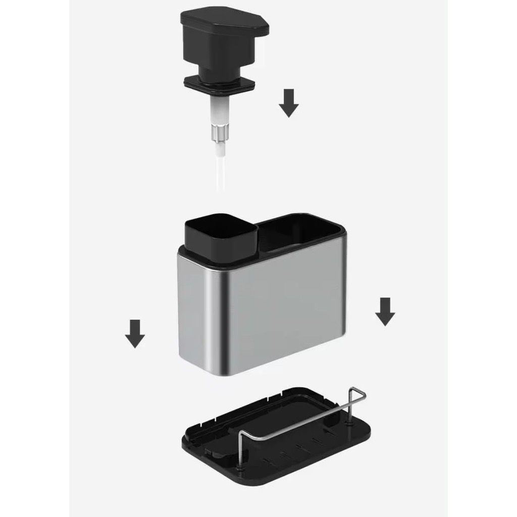 Dispenser de Detergente com Porta-Esponja Acabamento Metálico – foto 8