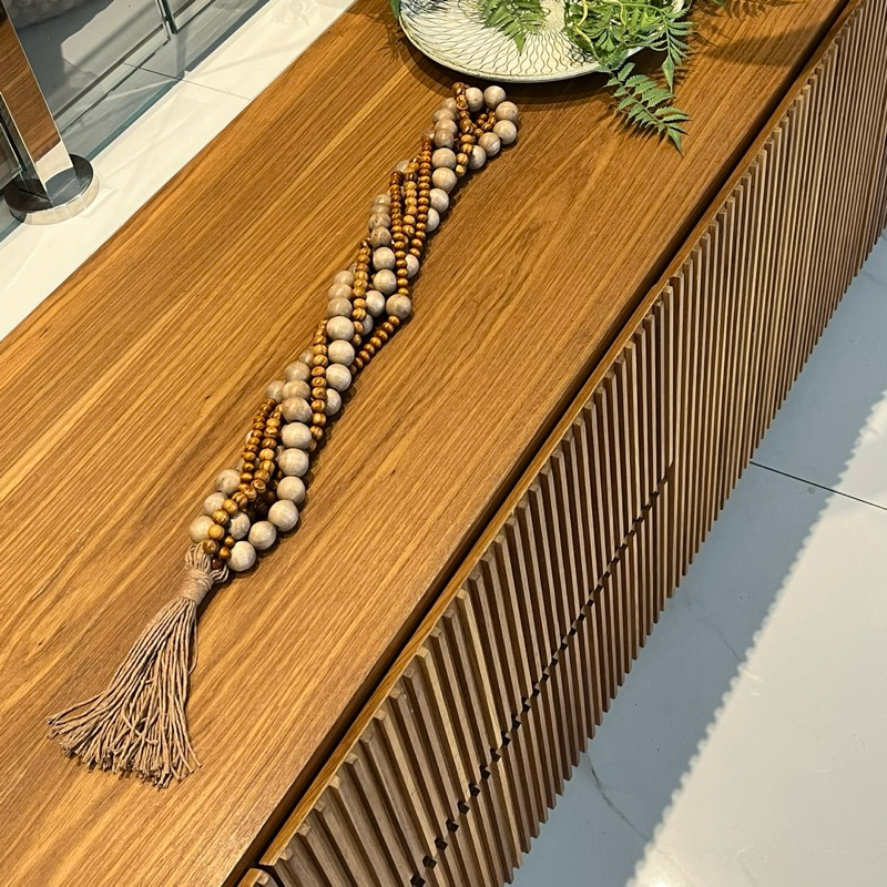 Colar Decorativo de Contas de Madeira 6 Voltas para Mesa e Aparador – foto 5