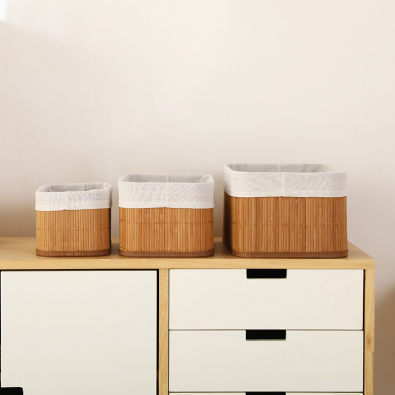 Kit 3 Cestos Organizadores com Revestimento de Bambu – foto 8