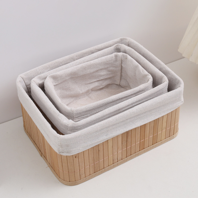 Kit 3 Cestos Organizadores com Revestimento de Bambu – foto 3