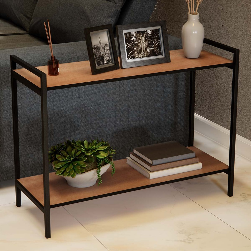 Mesa Lateral Retangular 2 Níveis com Estrutura em Aço – foto 9