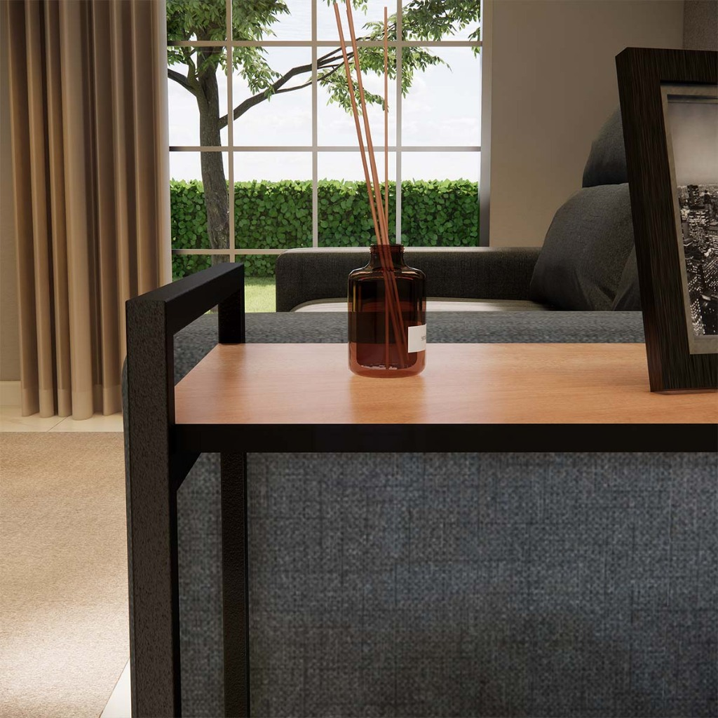 Mesa Lateral Retangular 2 Níveis com Estrutura em Aço – foto 7