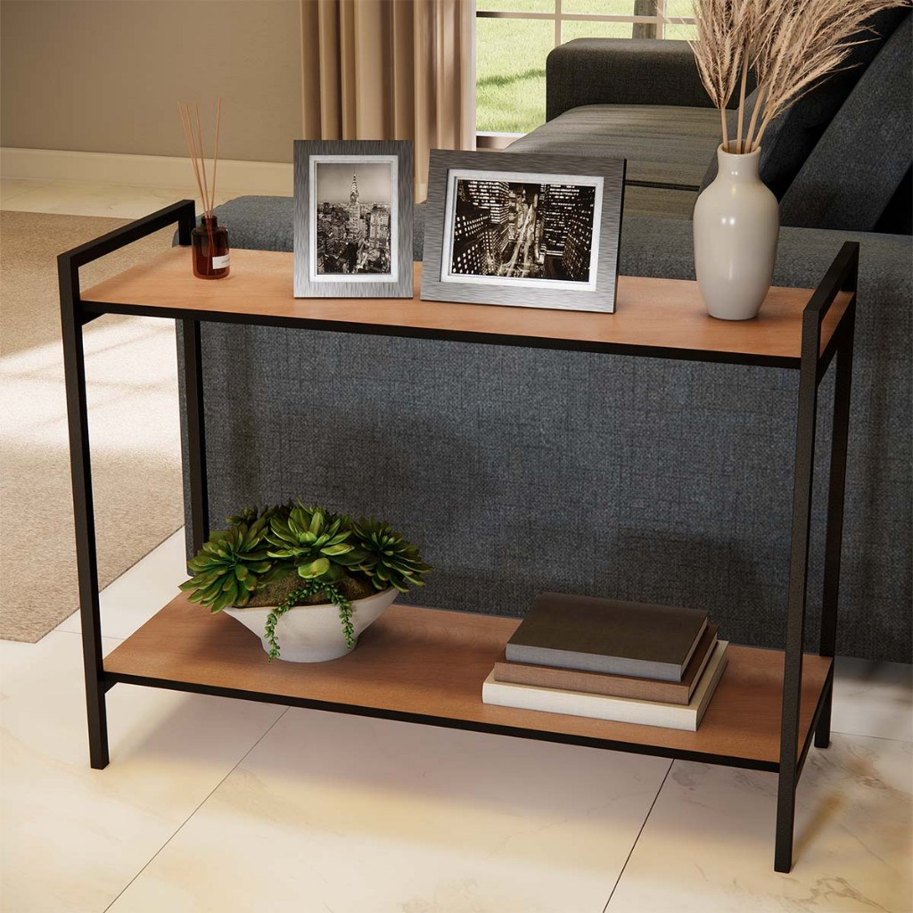 Mesa Lateral Retangular 2 Níveis com Estrutura em Aço – foto 8