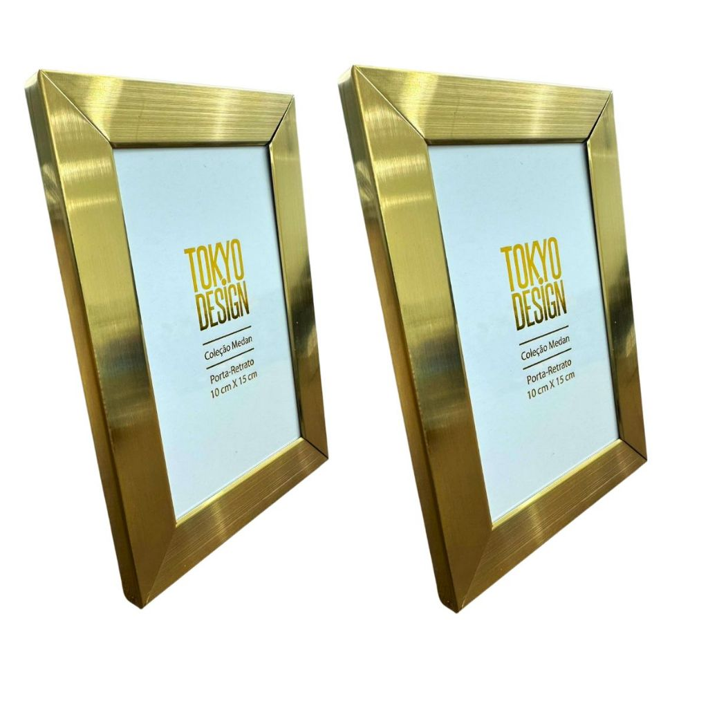 Porta-Retrato Metálico Dourado Polido – foto 4