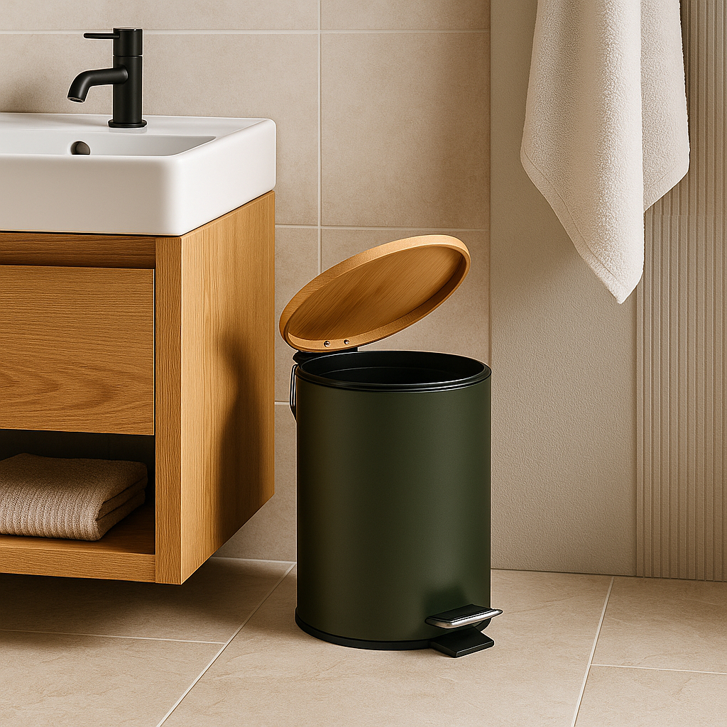Lixeira com Pedal e Tampa de Bambu 3 L ou 5 L – foto 8